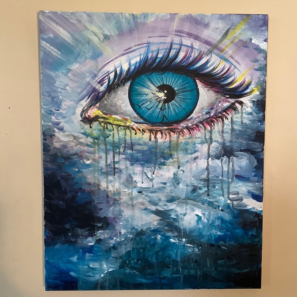SALE!! Original painting World through my Eyes painting handmade